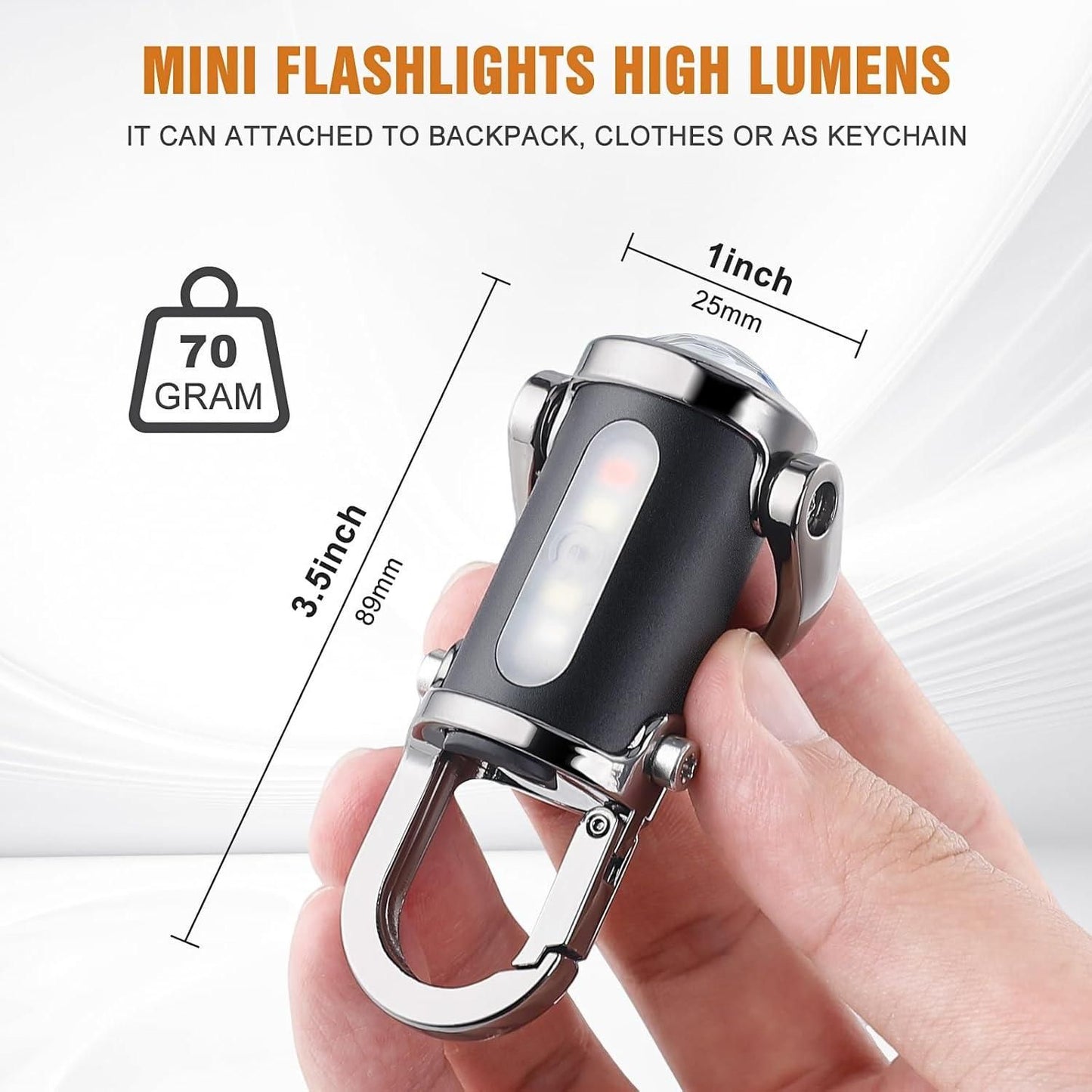 Rechargeable Keychain Flashlight – Compact EDC Mini Torch with High Lumens