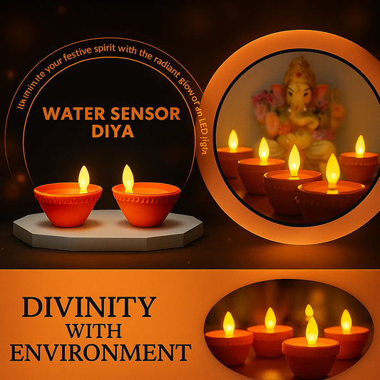 Reusable Water Sensor LED Diya 🪔 (🔥 Diwali Offer Limited Stock 🔥)